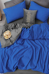 Elastic Bed Linen Duvet Cover Set Single Blue-gray - Swordslife