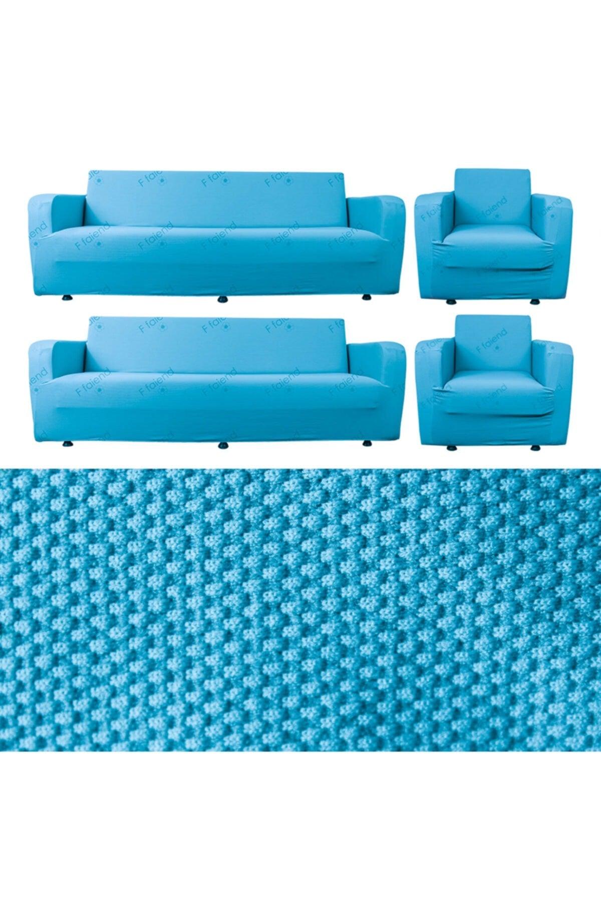 Elastic Elastic Seat Sofa Cover Set Sofa Cover 3+3+1+1 Maxi Set Turquoise - Swordslife