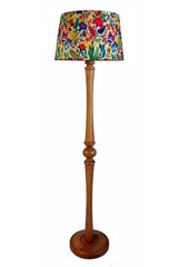 Handmade Solid Floor Lamp with Turned Leg (Spring Pattern-light Walnut) - Swordslife