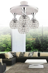 Defne 4 Pcs Profenyal White Chrome Gilded Crystal Ball Luxury Living Room Chandelier 35 Liq - Swordslife