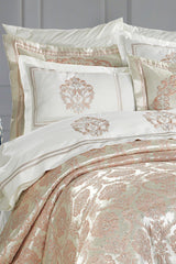 Lauren Dowry Set 10 Pieces Duvet Cover Double Bedspread Pink/silver - Swordslife