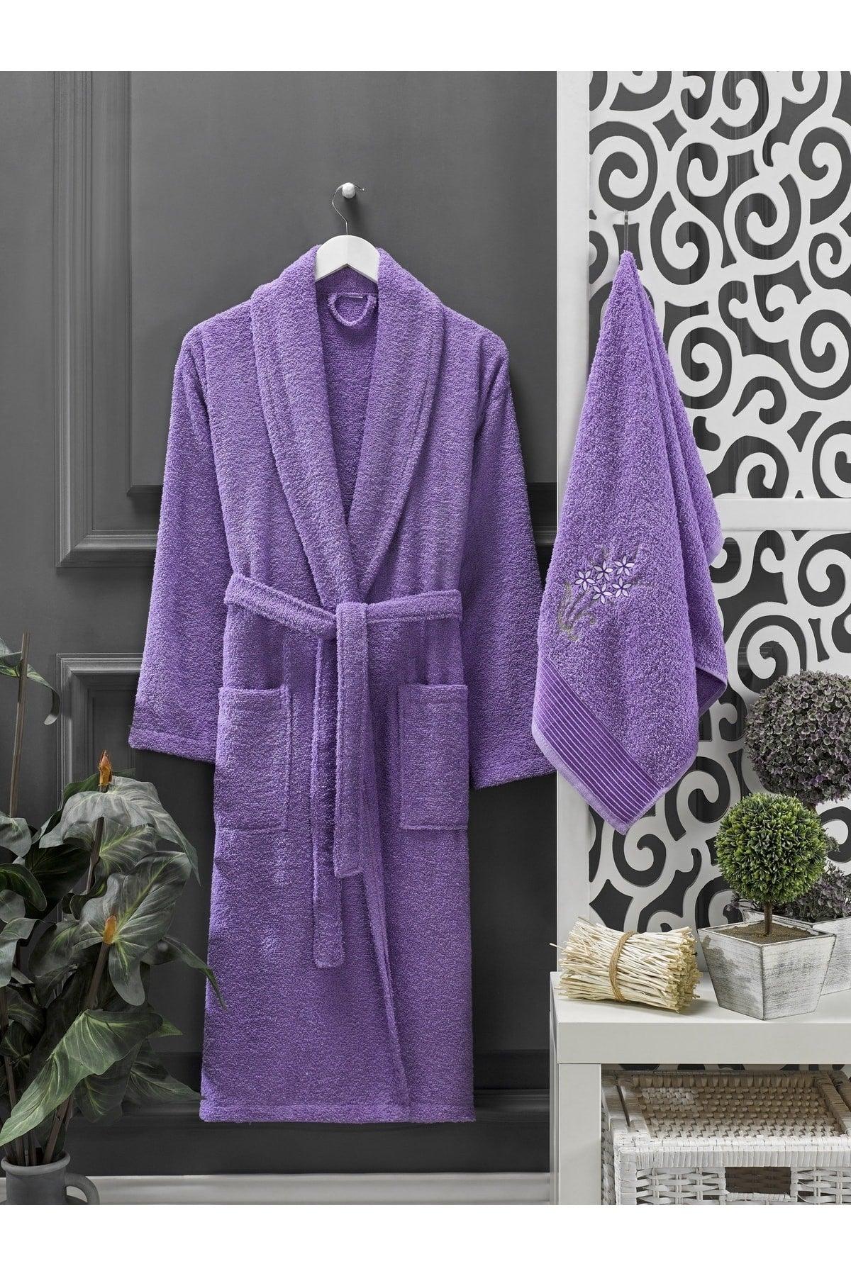 Lavender Anthracite Towel Bathrobe Set of 4 - Swordslife