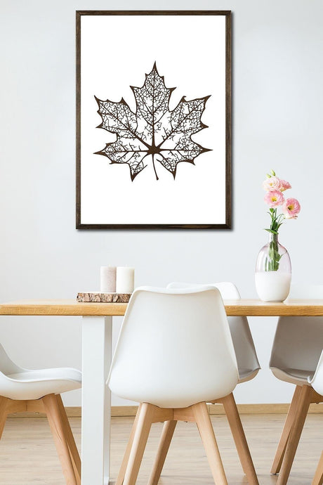 Leaf Decorative Framed Wood Engraving
