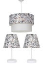 Foiled Triple Lampshade And Chandelier Set Bedroom Lighting - Swordslife