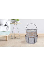 Leather 6 Pocket Basket Organizer Bag 103914 - Swordslife