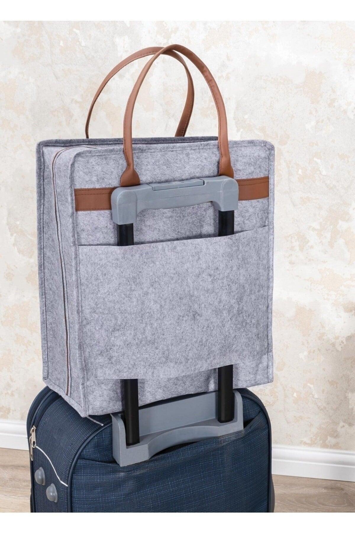 Leather Handle Practical Shoe Travel Luggage Bag Gray - Swordslife