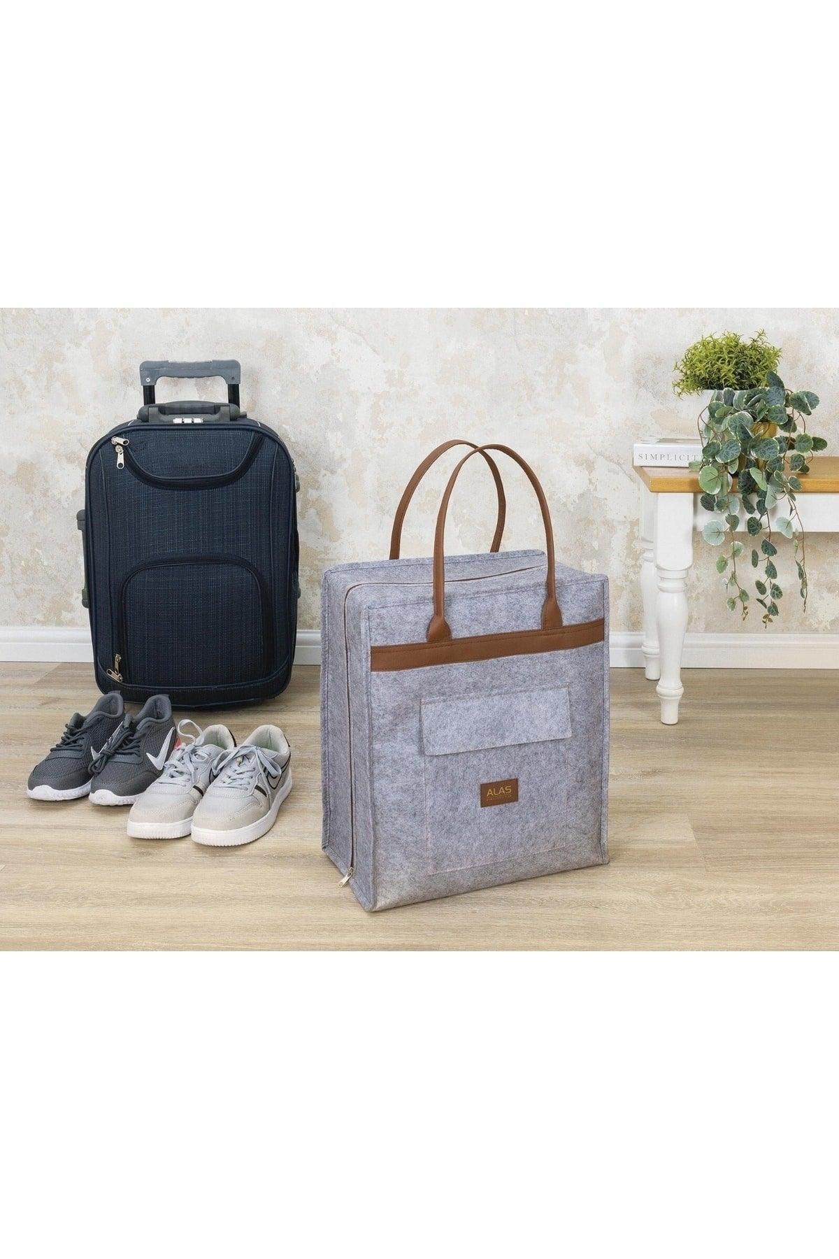 Leather Handle Travel Shoes/ Suitcase