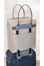 Leather Handle Travel Shoes/ Luggage Bag- Cream - Swordslife
