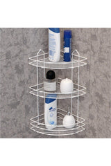 Lebenszeit rostfreie 3 Ebenen-Ecke Schwamm Dusche Shelf Seife Shampoo Lif Hanger White Supplement-03 - Swordslife