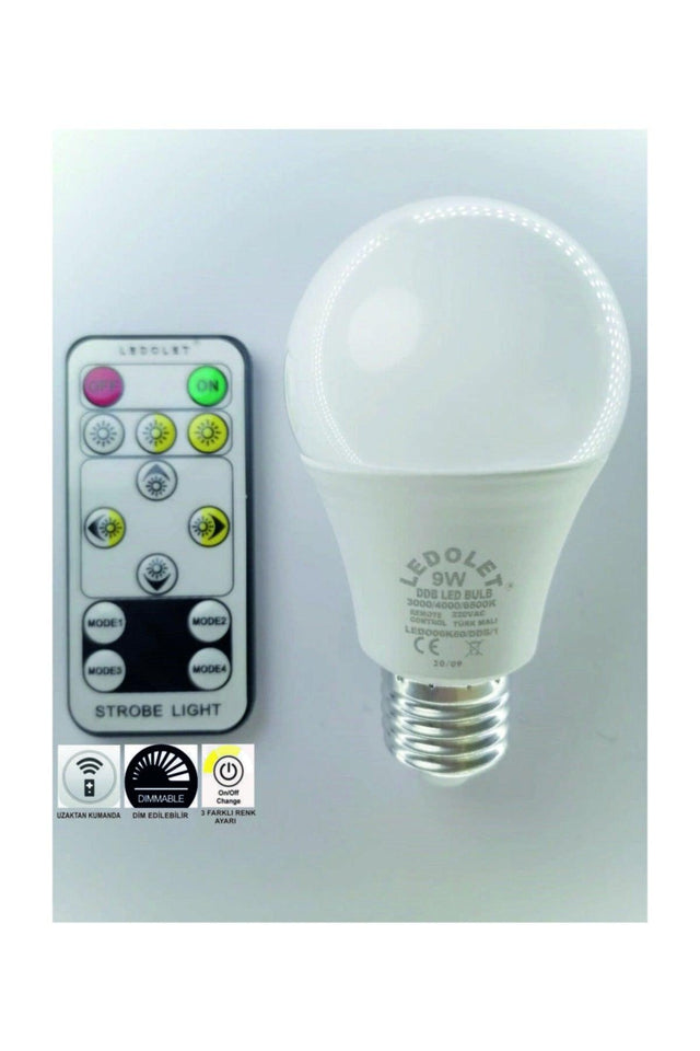 Led Bulb 9 Watt Ddb 3 Colors Dimmable and Remote