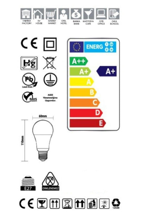 Led Bulb White Color 12 Watt Saving 10 Pack - Swordslife