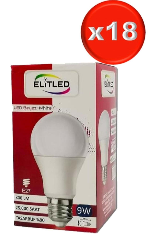 Led Bulb White-white 9w (Set of 18)