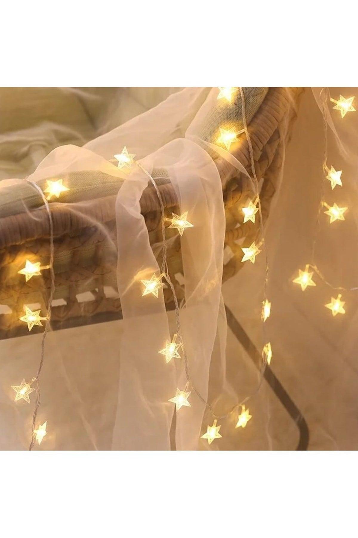 Led Lighted Star Strings 10 Pcs 2 Meters