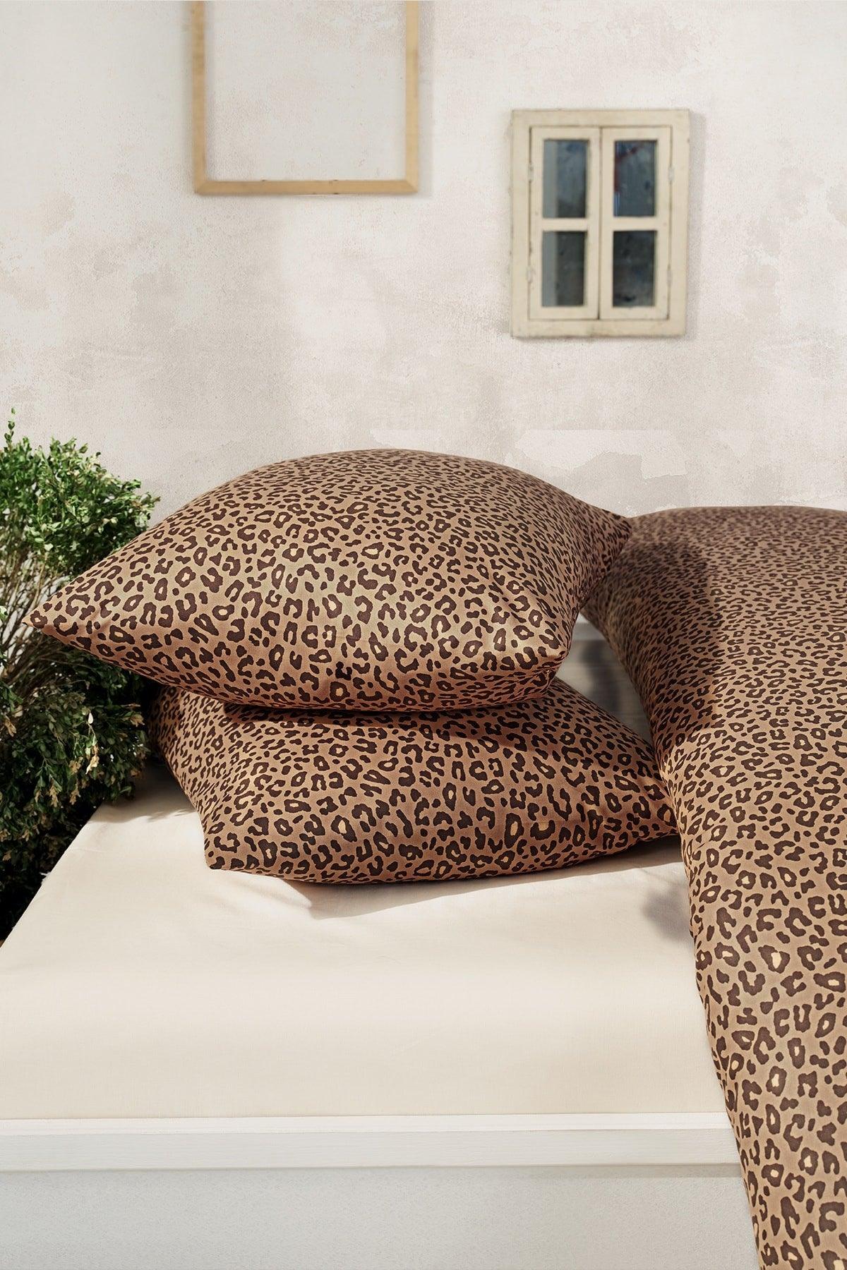 Leopard 100% Cotton Ranforce Double Duvet Cover Set 200x220 - Swordslife