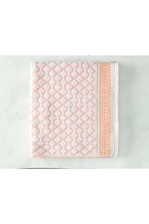 Leron Jacquard Bath Towel - Orange / White - 70x140 Cm - Swordslife
