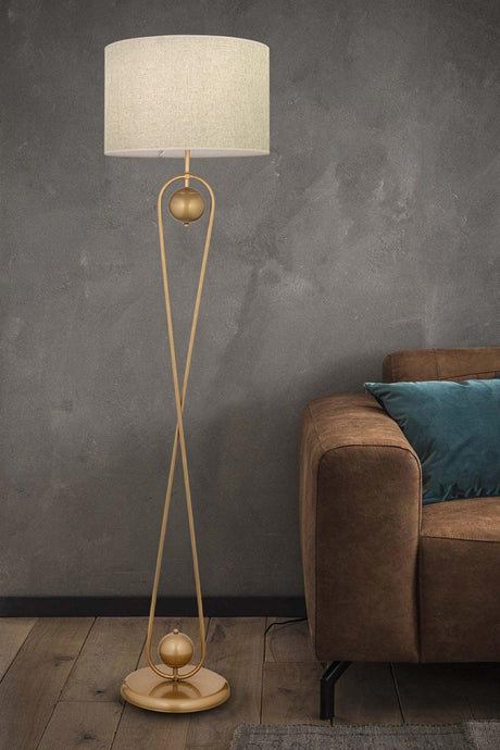 Letta Tumbled Cap Tumbled Modern Design Footed Lampshade Lamp Metal Floor Lamp - Swordslife