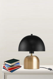 Lydia Modern Mushroom Lampshade Metal Tumbled Black Color Table Lamp - Swordslife