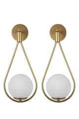 Lighting Drop Sconce Tumbled White Globe Glass 2 Pieces - Swordslife