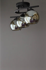 Lighting Modern Black Smoked Glass Poyraz 3 Piece Chandelier - Swordslife