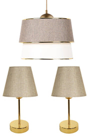 Yıldırım Pasta Single Pendant Chandelier And Gold Lampshade Set Kumbeji - Swordslife