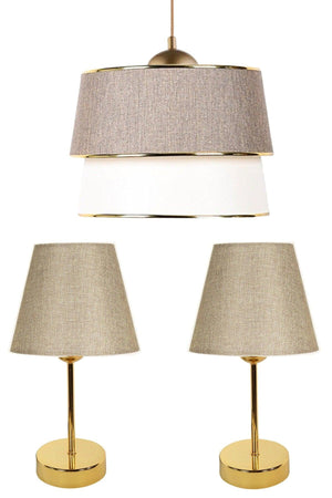 Yıldırım Pasta Single Pendant Chandelier And Gold Lampshade Set Kumbeji - Swordslife