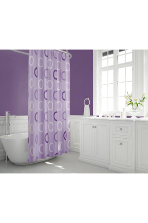 Lilac Bathroom Curtain-ring Pattern Lux Purple Color Shower Curtain, 180x200 Shower Curtain Single Wing Tub Curtain - Swordslife