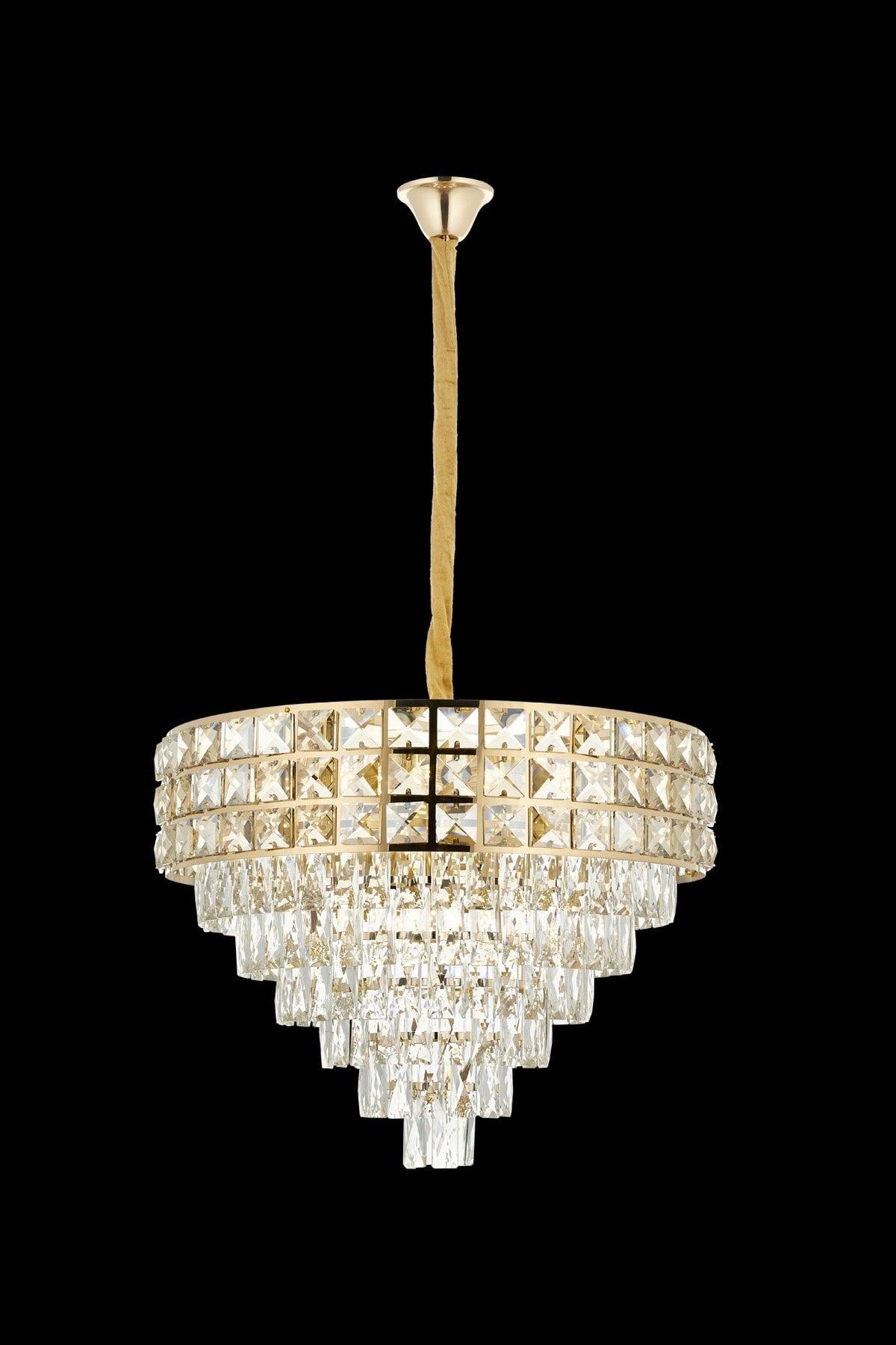 Liliana 60 Yellow Crystal Stone Chandelier - Swordslife