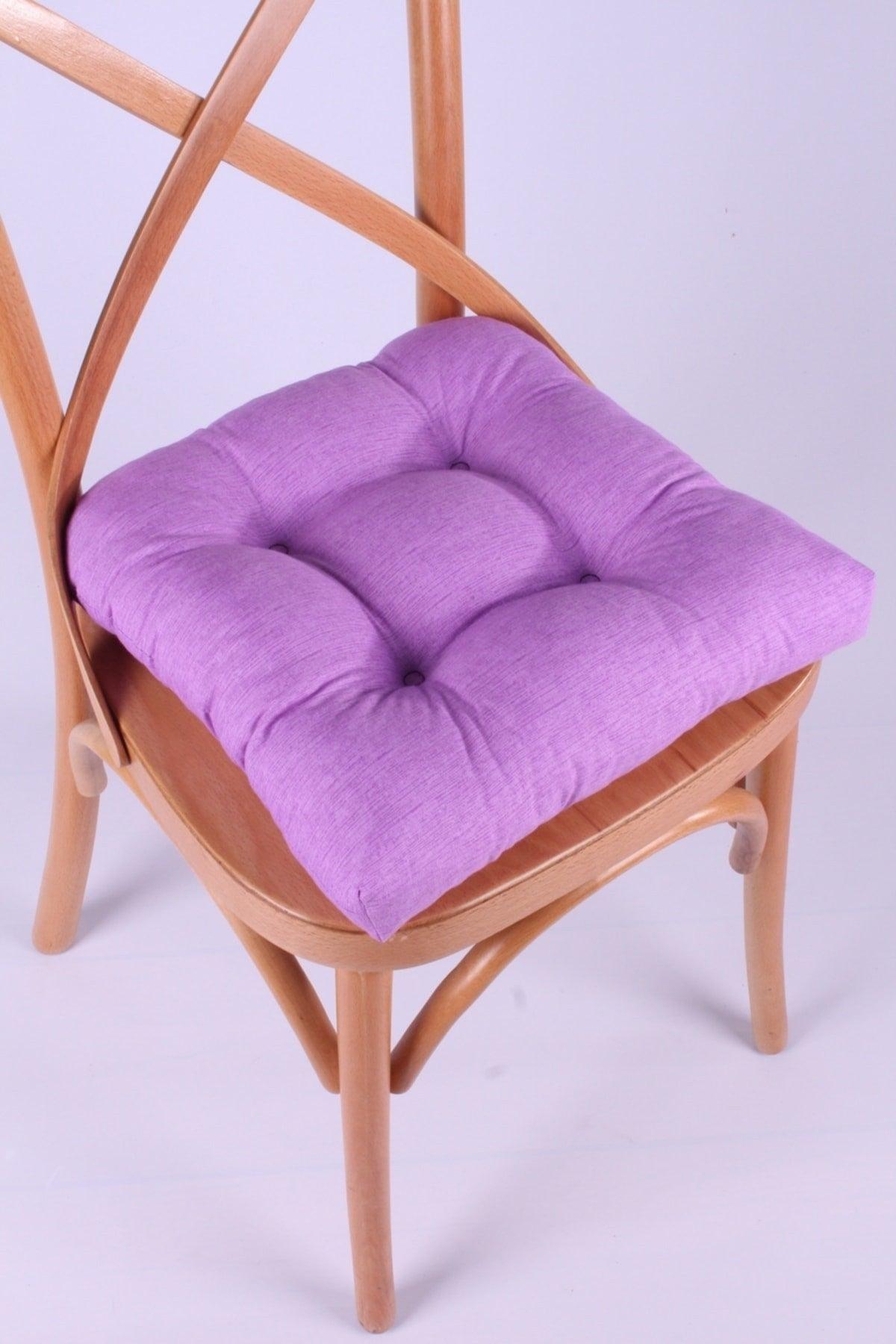 Lina Pofidik Purple Chair Cushion Specially Stitched Laced 40x40 cm - Swordslife