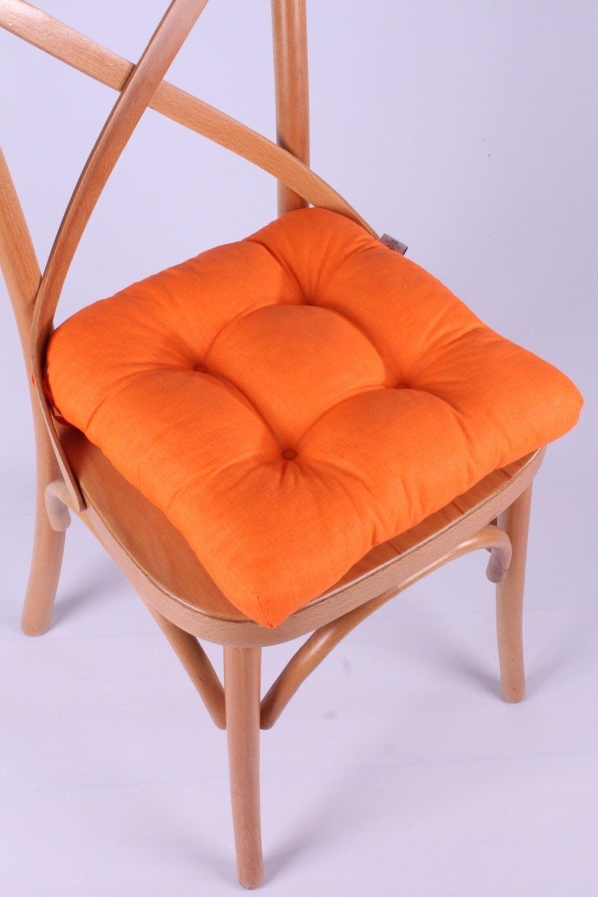 Lina Pofidik Orange Chair Cushion Specially Stitched Laced 40x40cm - Swordslife