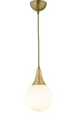 Lina Single Tumbled White Globe Glass Chandelier