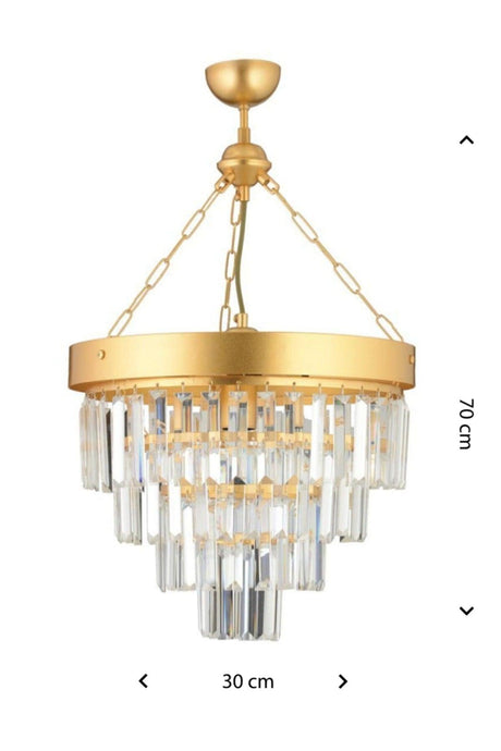 Linda 30 Gold Luxury Crystal Stone Chandelier - Swordslife