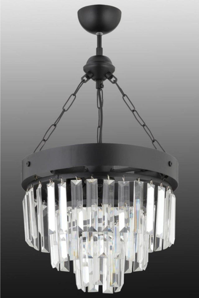 Linda 30 Black Luxury Crystal Stone Chandelier - Swordslife