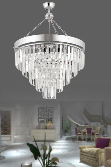 Linda 50 Silver Luxury Crystal Stone Chandelier - Swordslife