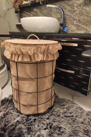 Laundry Basket, Organizer And Multi-Purpose Basket - Jute Fabric 60x40cm - Swordslife