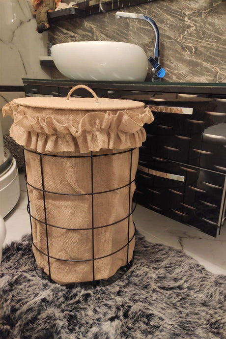 Laundry Basket, Organizer And Multi-Purpose Basket - Jute Fabric 60x40cm - Swordslife