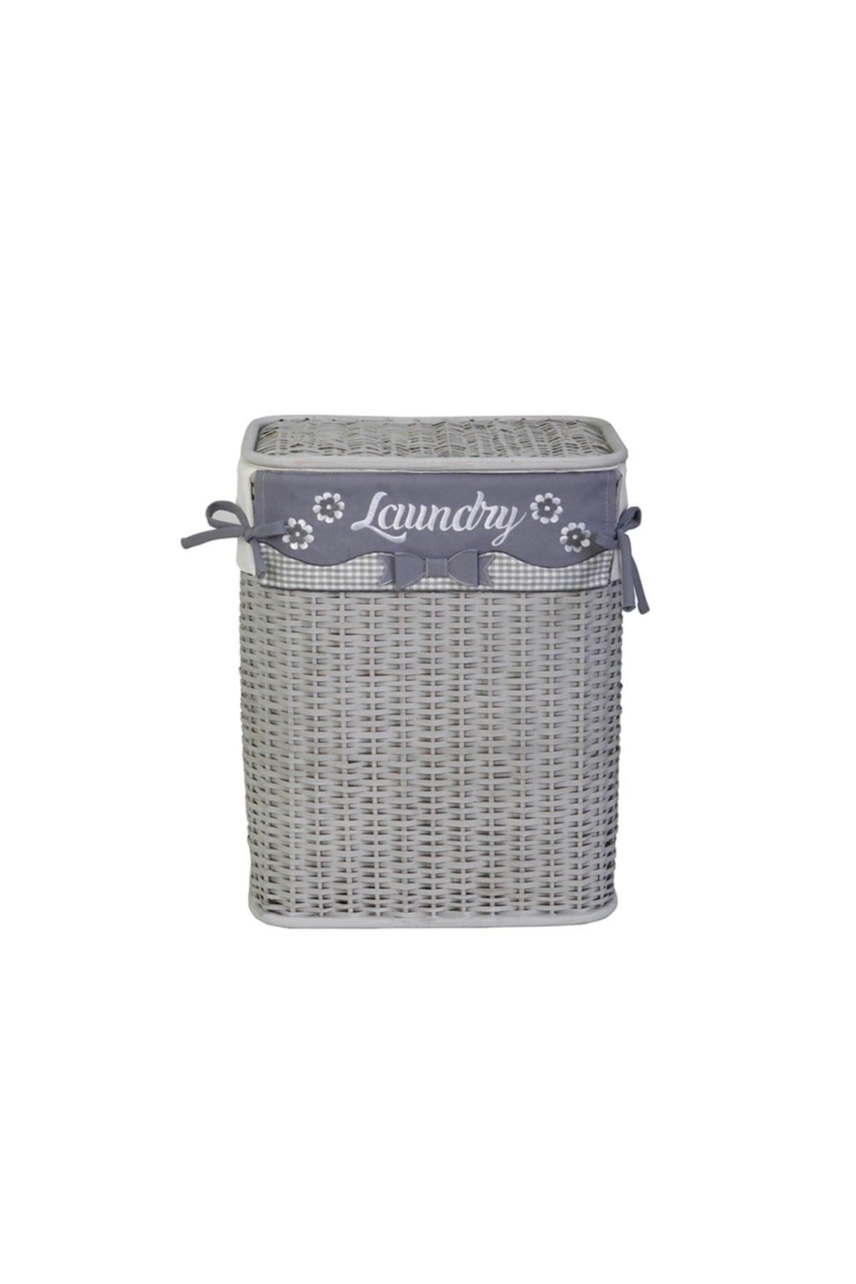 Laundry Basket,grey Bamboo,laundry, Small - Swordslife