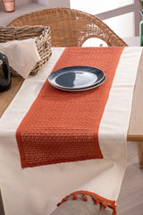 Linen Top Full Lace Tasseled Tile in the Middle 45x150 Cm Runner Table Cloth - Swordslife