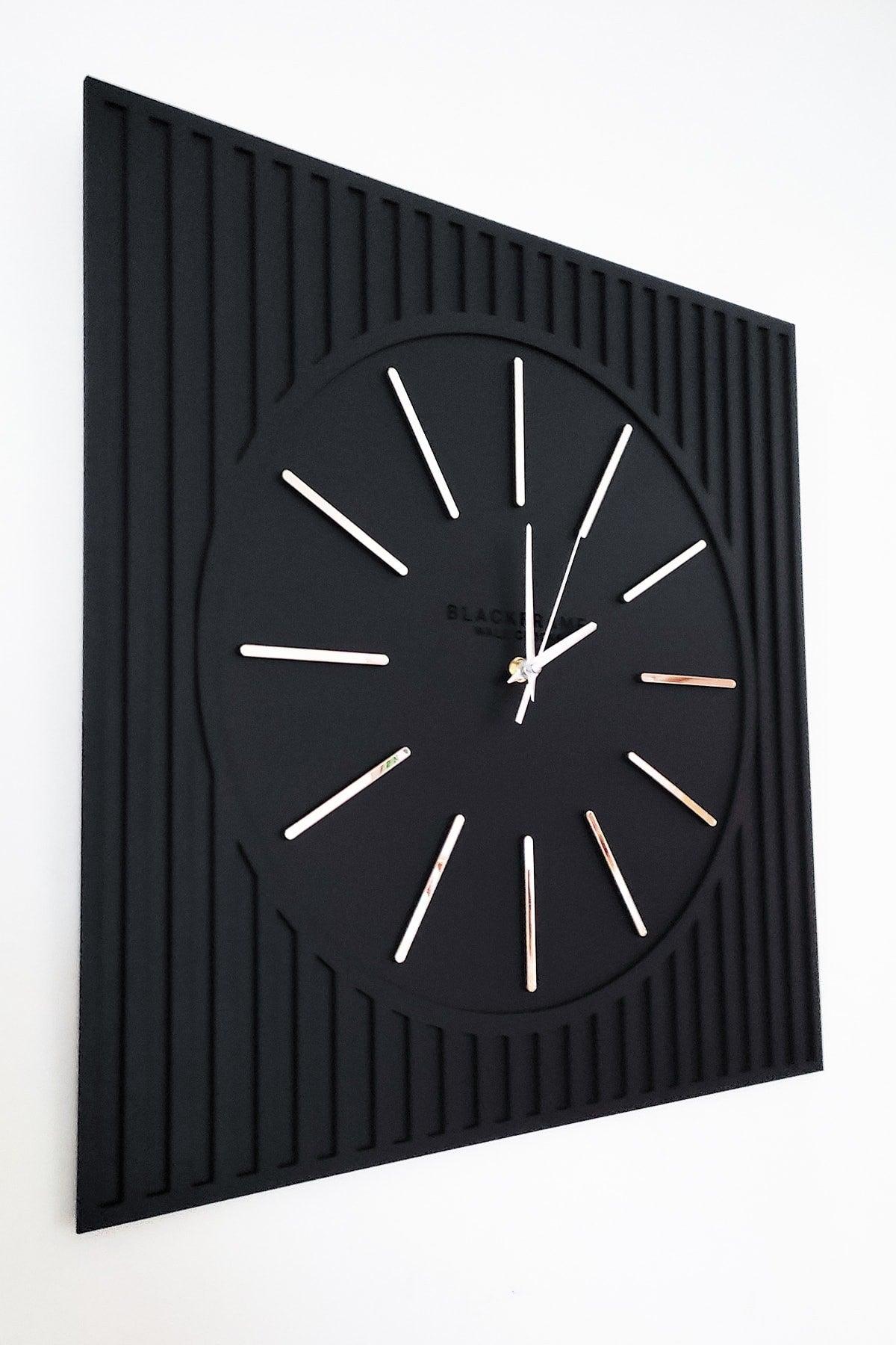 Lines Effects Series Special Design Wall Clock - Black & Silver - 50x50cm - Swordslife