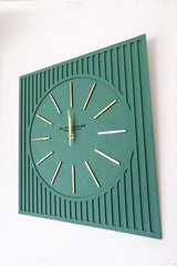 Lines Effects Series Special Design Wall Clock - Emerald & Gold - 50x50cm - Swordslife