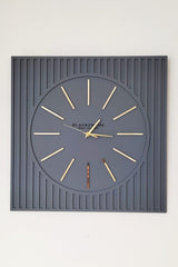 - Lines Effects Series Special Design Wall Clock - Anthracite & Gold - 50x50cm - Swordslife