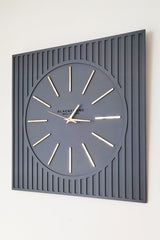 - Lines Effects Series Special Design Wall Clock - Anthracite & Gold - 50x50cm - Swordslife