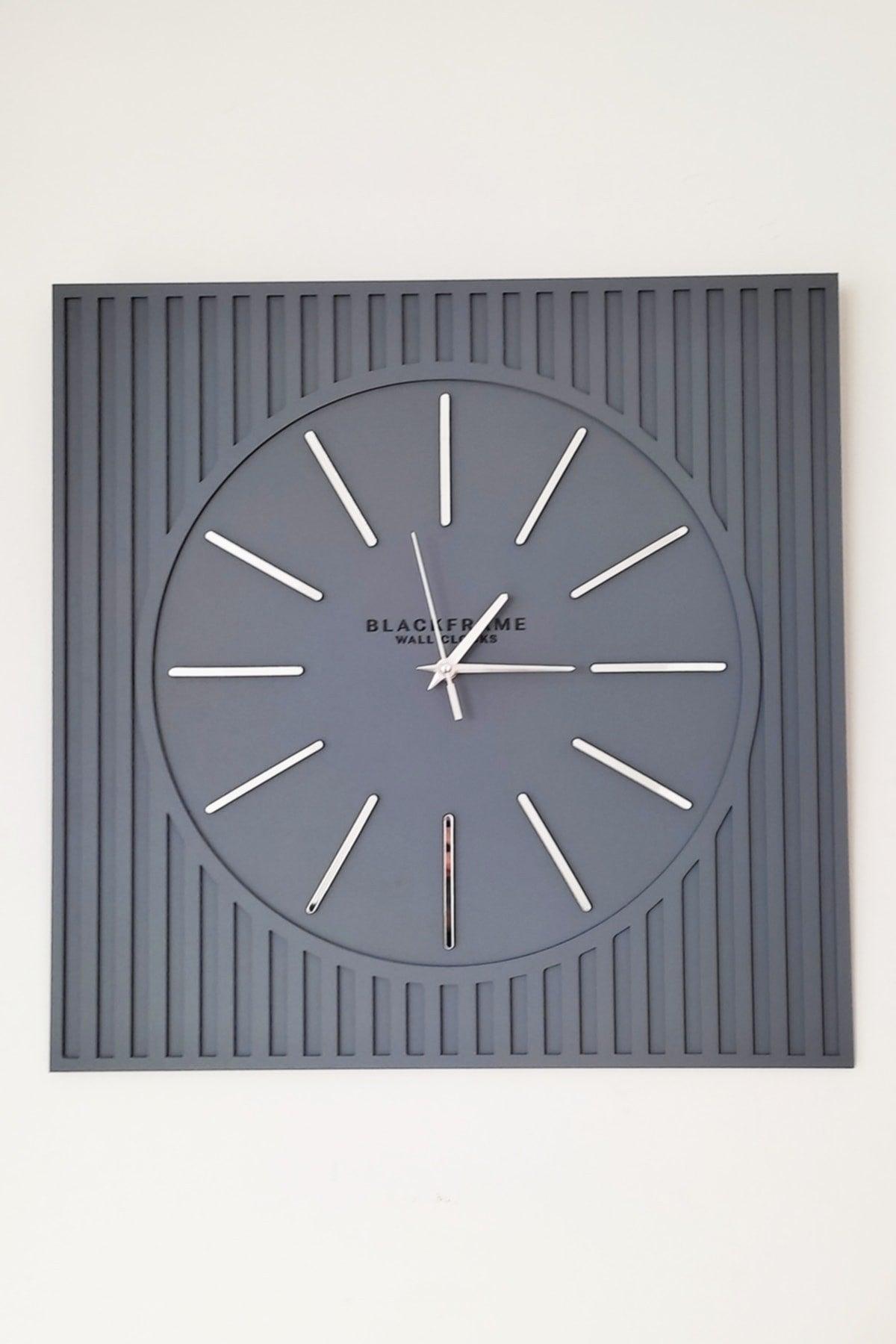 - Lines Effects Series Special Design Wall Clock - Anthracite & Silver - 50x50cm - Swordslife