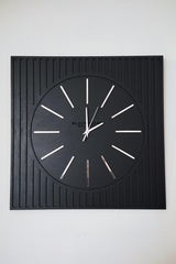 - Lines Effects Series Special Design Wall Clock - Black & Silver - 50x50cm - Swordslife