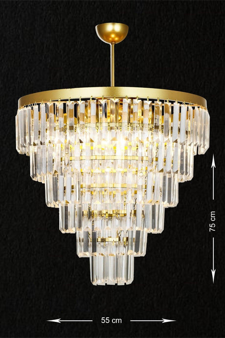 Linsa 55 Cm Crystal Glass Stone Luxury Chandelier