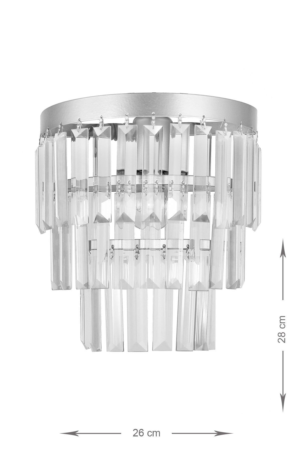 Linsa Crystal Glass Stone Luxury Wall Sconce - (Silver Gilding) - Swordslife