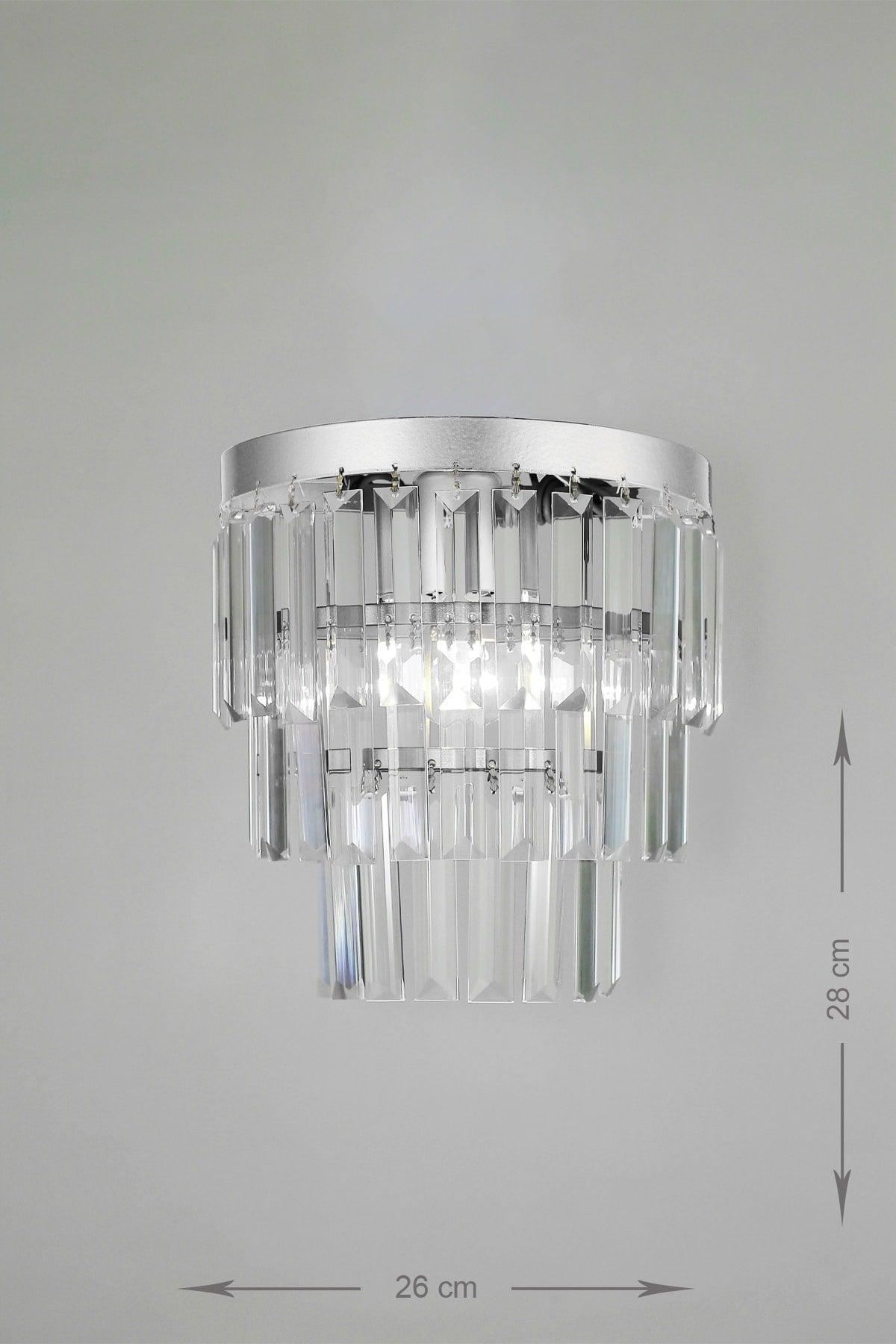 Linsa Crystal Glass Stone Luxury Wall Sconce - (Silver Gilding) - Swordslife