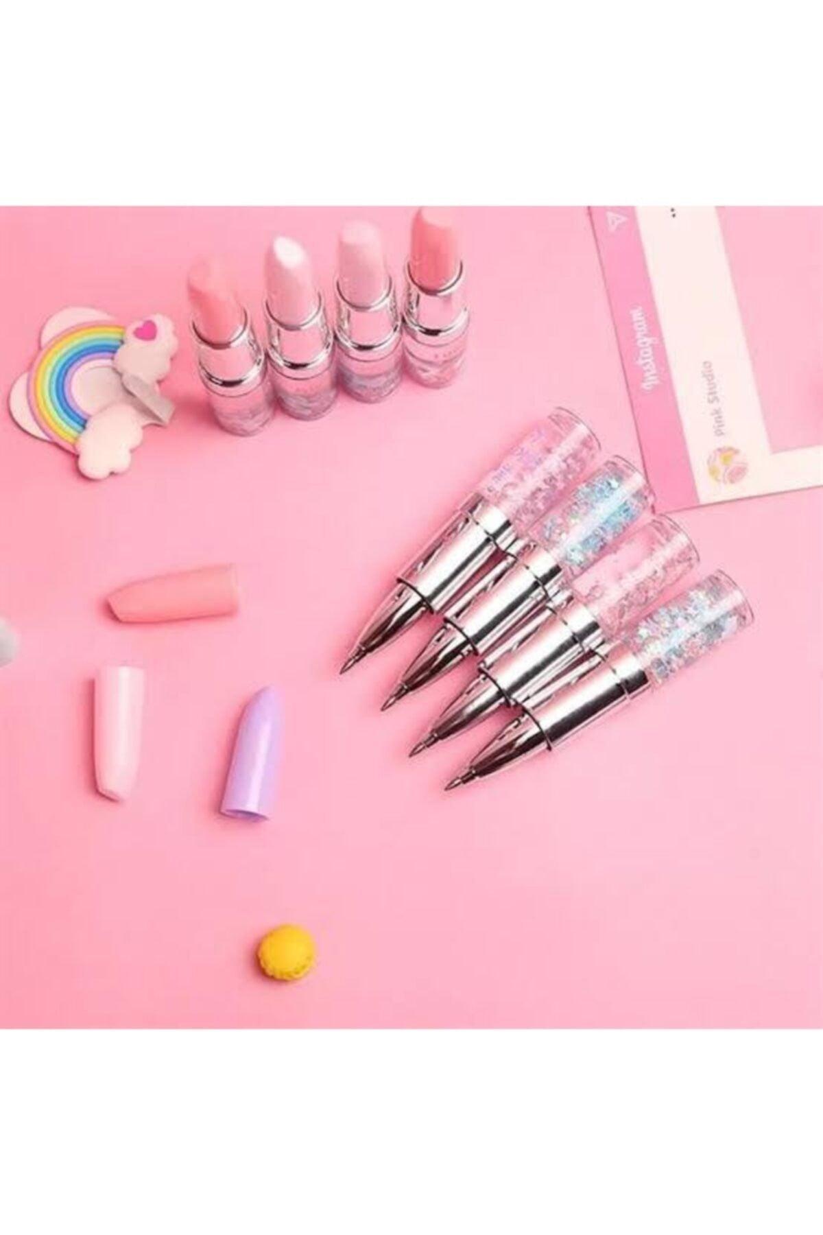 Lipstick Shaped Watery Glitter Ballpoint Gel Pen