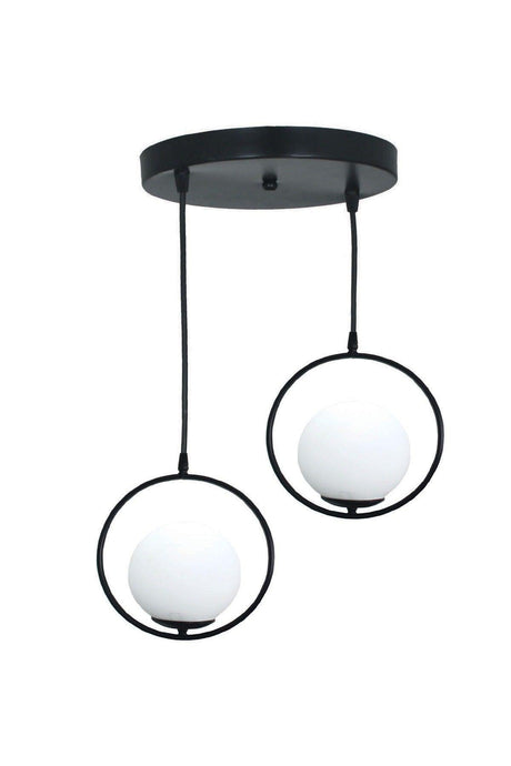 Lito 2 Li Black Tray Pendant Lamp Chandelier-glass - Swordslife