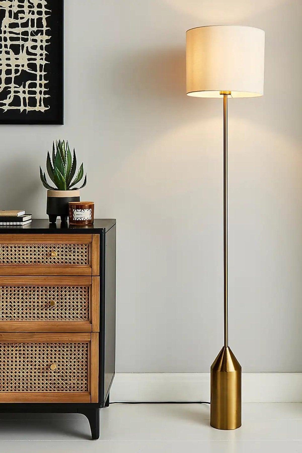 Lmd-ıt01 Matte Tumbled Gold Metal Floor Lamp - Swordslife