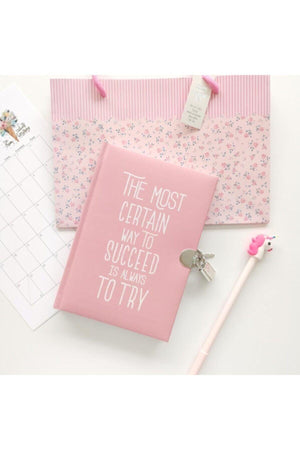 Diary Notebook With Lock 144 Sheets Lined